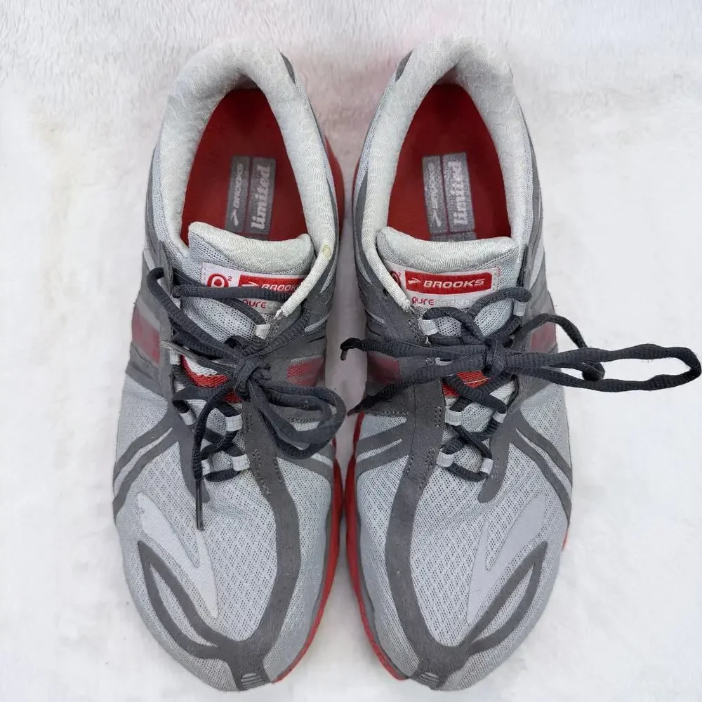 Brooks PureCadence 2 Mens Running Shoes Gray Orange Size 13 Athletic Sneaker